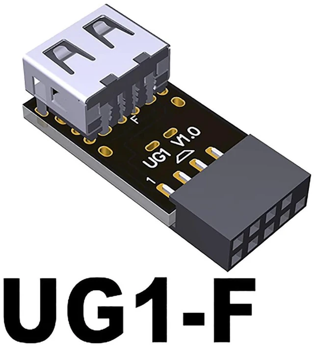 Alt view image 3 of 3 - AJMRTC UG1-F Motherboard 9Pin Header to USB 2.0 Adapter, Built-in Wireless Mouse Keyboard Receiver, Internal USB 2.0 Converter for ITX Chassis, PC Motherboard 9PIN Internal USB Port Expansion