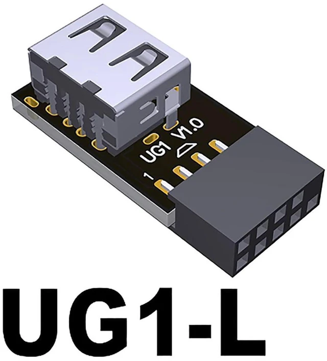 Alt view image 2 of 3 - AJMRTC UG1-L Motherboard 9Pin Header to USB 2.0 Adapter, Built-in 2.4G Wireless Mouse Keyboard Receiver, Internal USB 2.0 Converter for ITX Chassis, PC Motherboard 9PIN Internal USB Port Expansion