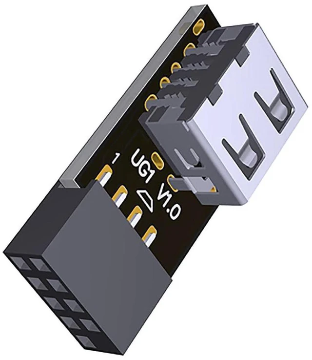 Alt view image 3 of 3 - AJMRTC UG1-L Motherboard 9Pin Header to USB 2.0 Adapter, Built-in 2.4G Wireless Mouse Keyboard Receiver, Internal USB 2.0 Converter for ITX Chassis, PC Motherboard 9PIN Internal USB Port Expansion