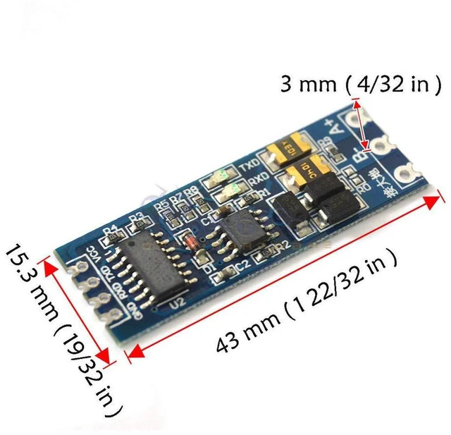 Alt view image 2 of 4 - AJMRTC 5Pcs TTL to RS485 Serial Converter Module, Hardware Auto Flow Control UART Level Mutual Conversion Adapter, Half Duplex RS485 to TTL UART Board for Arduino, PLC, Industrial Sensor Modbus Commun