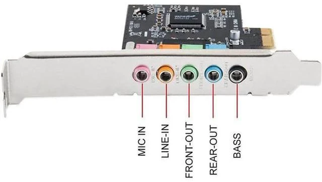 Alt view image 2 of 3 - AJMRTC PCIe X1 5.1 Channel 3D Stereo Internal Sound Card, PCI-E Audio Expansion Card, 32 & 64 Bit Windows Compatible, Desktop PC Sound Adapter for Gaming, Movie Surround Sound, Music Playback and Mic