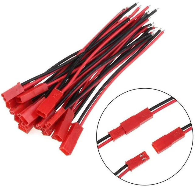 Alt view image 4 of 6 - AJMRTC 20 Pairs 2 Pin JST Connector Cable, 22 AWG JST Male Female Plug Wire Set, Pre-Crimped JST PH 2.0mm Connector Wires for RC Battery, Drone, LED Light, DIY Electronic Project