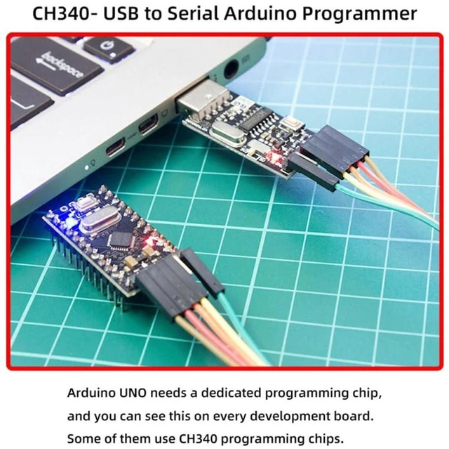 Alt view image 3 of 7 - AJMRTC CH340G USB 2.0 Type A Male to TTL Serial Adapter Board, 3.3V / 5V Selectable Logic Level, No Housing, USB to TTL Converter Module, Replacement for PL-2303 for Arduino, STM32, ESP32, Serial Debu