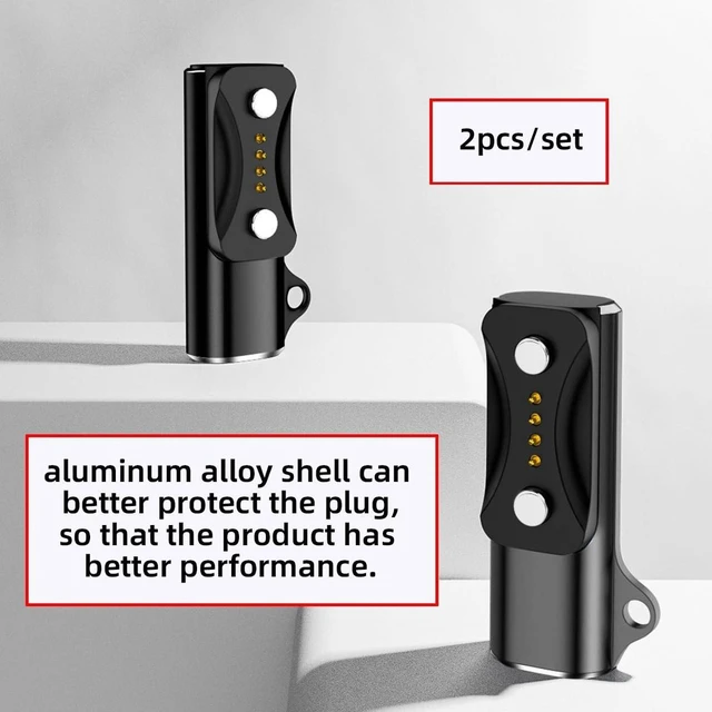 Alt view image 3 of 7 - AJMRTC 2Pcs Magnetic USB Type-C Charging Adapter, 2 Pin Smart Watch Charger Connector, Replacement Magnetic Charge Adapter Compatible with Polar Vantage V3, M3, Pacer Pro, IGNITE3, Grit X2 Sports Watc