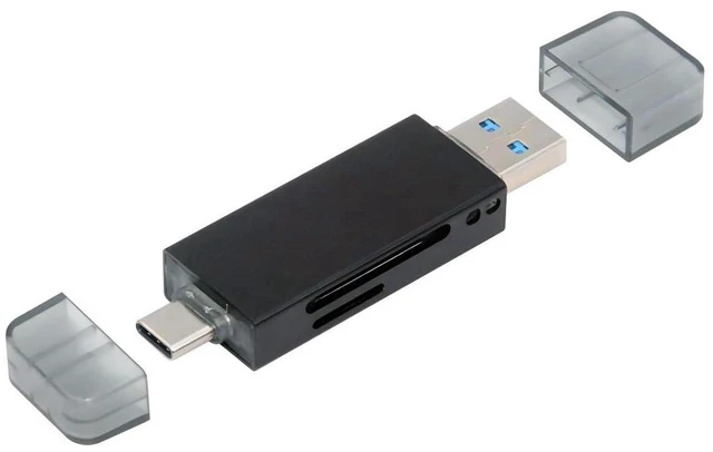 Main image of AJMRTC 2 in 1 USB 3.0 & USB C SD Card Reader, Dual Interface Memory Card Adapter, Supports Micro SD, SD, SDHC, SDXC, MMC Card, Plug and Play for Laptop, Phone, Camera, Drone, Tablet File Transfer