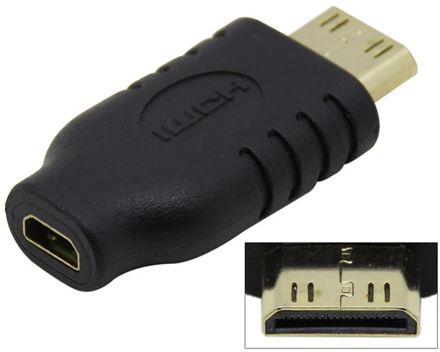 Alt view image 3 of 6 - AJMRTC Micro HDMI Type D Female to Mini HDMI Type C Male Adapter, HDMI 1.4 Converter Connector, Support 4K 30Hz, 3D, HDR, Plug and Play for Camera, Camcorder, Tablet, HDTV, Monitor, Projector
