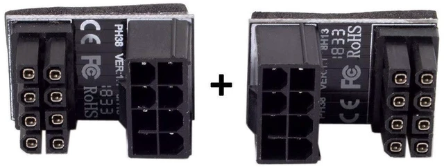 Alt view image 2 of 6 - AJMRTC ATX 8Pin Female to 8Pin Male 180 Degree Angled Power Adapter, GPU Power Connector Converter, Space Saving Angled Extension for Desktop Graphics Card, PCIe 8 Pin Video Card Power Supply