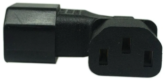 Alt view image 6 of 6 - AJMRTC Left Angle IEC 320 C14 Male to C13 Female Power Adapter, 3 Pin Angled Extension Connector, Space Saving Converter for PDU, PSU, UPS, Server Rack, Desktop PC, Monitor and Network Equipment