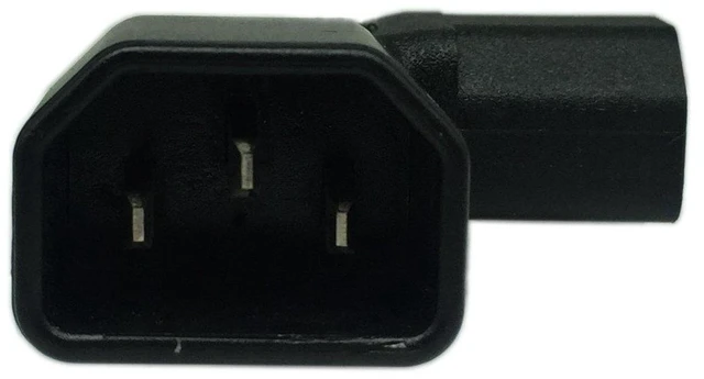 Alt view image 2 of 6 - AJMRTC Left Angle IEC 320 C14 Male to C13 Female Power Adapter, 3 Pin Angled Extension Connector, Space Saving Converter for PDU, PSU, UPS, Server Rack, Desktop PC, Monitor and Network Equipment