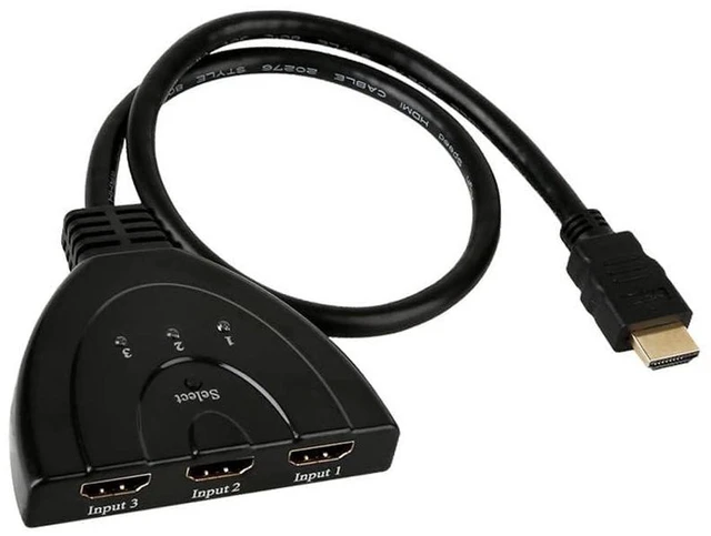 Alt view image 3 of 5 - AJMRTC 3 in 1 Out HDMI Switch Splitter Adapter Cable, HDMI Manual Switcher Selector, Support 4K@30Hz, 3D, HDR, Plug and Play for HDTV, Monitor, Projector, Game Console, Blu-Ray Player, Laptop Media