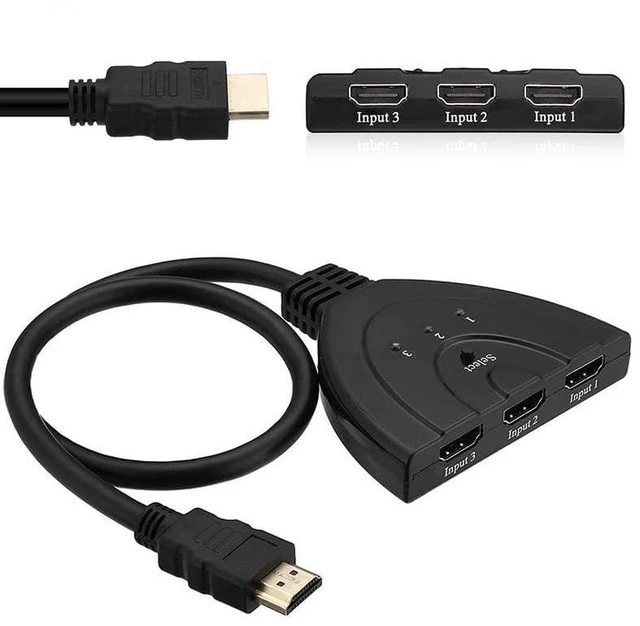 Alt view image 4 of 5 - AJMRTC 3 in 1 Out HDMI Switch Splitter Adapter Cable, HDMI Manual Switcher Selector, Support 4K@30Hz, 3D, HDR, Plug and Play for HDTV, Monitor, Projector, Game Console, Blu-Ray Player, Laptop Media
