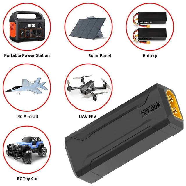Alt view image 6 of 7 - AJMRTC XT60 Male to XT60 Male Fast Charging Adapter with SC100 Protocol, High Current RC LiPo Battery Connector Converter Plug, for Quadcopter, Multicopter, FPV Drone, Aeromodelling Battery Charging