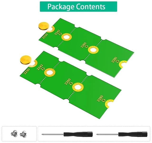 Alt view image 6 of 6 - AJMRTC M.2 NGFF 2230 to 2280 SSD Extension Adapter Card, Size Converter Bracket Supports 2230 2242 2260 2280 NVMe M.2 SSD, 1 Pair for Laptop Desktop Mini PC Motherboard SSD Upgrade