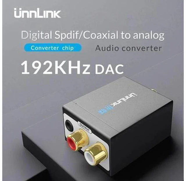 Alt view image 6 of 6 - AJMRTC Digital to Analog Audio DAC Adapter, 192KHz 24Bit SPDIF Optical Toslink Converter, Digital Coaxial to RCA L/R Audio Decoder for TV, Game Console, Soundbar, Amplifier
