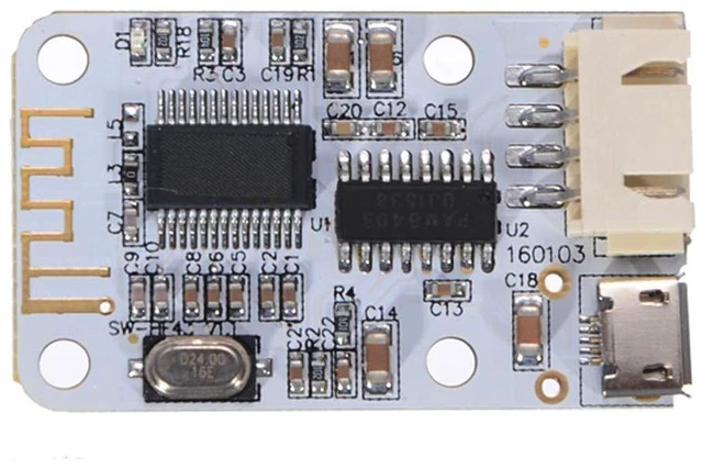 Alt view image 5 of 7 - AJMRTC 2Pcs PAM8403 Bluetooth 4.0 Amplifier Module, 3W+3W Stereo Class D Audio Amp Board, Micro USB DC5V Powered Wireless Receiver for DIY Speaker, Sound Box, Electronic Audio Project