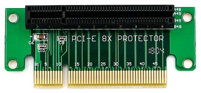 Alt view image 3 of 6 - AJMRTC PCIe 8x 90 Degree Left Angle Riser Card, 1U Low Profile PCI Express Socket Adapter, Left Bend Converter for Server, Industrial PC, Compact Chassis PCIe Expansion