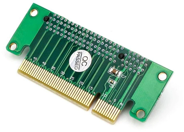 Alt view image 2 of 6 - AJMRTC PCIe 8x 90 Degree Left Angle Riser Card, 1U Low Profile PCI Express Socket Adapter, Left Bend Converter for Server, Industrial PC, Compact Chassis PCIe Expansion