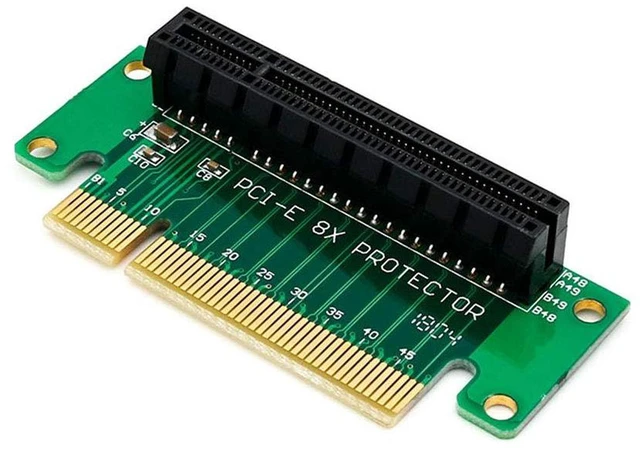 Alt view image 6 of 6 - AJMRTC PCIe 8x 90 Degree Left Angle Riser Card, 1U Low Profile PCI Express Socket Adapter, Left Bend Converter for Server, Industrial PC, Compact Chassis PCIe Expansion