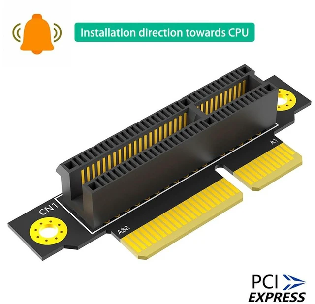 Alt view image 7 of 7 - AJMRTC PCIe 3.0 4X 90 Degree Reverse Riser Card, Male to Female Extension Adapter, 20mm Height for 1U Server, PCI Express Converter for 1U / 2U Rack Server, Industrial PC Expansion