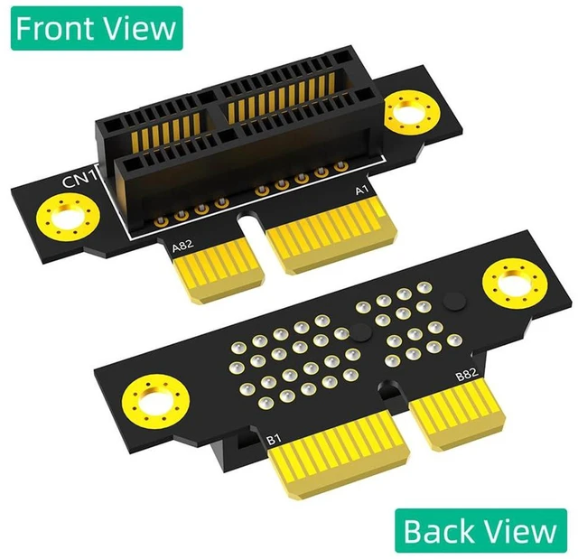 Alt view image 4 of 7 - AJMRTC PCIe 3.0 1X 90 Degree Reverse Riser Card, Male to Female Extension Adapter, 20mm Height for 1U Server, PCI Express Converter for 1U / 2U Rack Server, Industrial PC Expansion