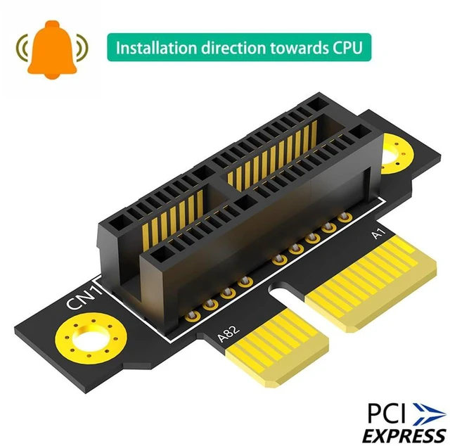 Alt view image 7 of 7 - AJMRTC PCIe 3.0 1X 90 Degree Reverse Riser Card, Male to Female Extension Adapter, 20mm Height for 1U Server, PCI Express Converter for 1U / 2U Rack Server, Industrial PC Expansion