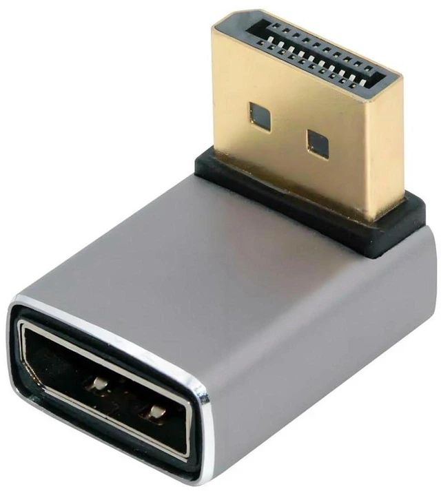 Main image of AJMRTC 90 Degree Up Angle DisplayPort 1.4 Adapter, DP Male to Female Extension Connector, 8K@60Hz, 32.4Gbps Bandwidth, Gold Plated Contacts for Monitor, GPU, Graphics Card
