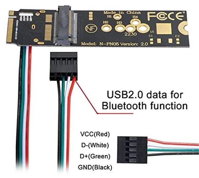 Alt view image 2 of 7 - AJMRTC M.2 NGFF A/E Key WiFi Bluetooth Card to M.2 Key M NVMe SSD Slot Adapter, WiFi 6 Converter for Intel AX200 AX210, Bluetooth 5.1, 2230 Module, Desktop Motherboard Wireless Upgrade
