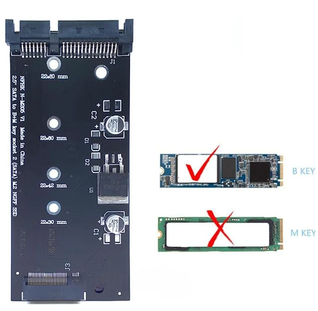 Alt view image 2 of 6 - AJMRTC 2.5 Inch M.2 NGFF to SATA3 Adapter Card, B+M Key SATA SSD Converter, 6Gbps SATA III, Supports 2230 2242 2260 2280 M.2 SATA SSD for Laptop Desktop