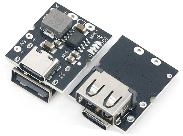 Alt view image 5 of 5 - AJMRTC 5Pcs 5V 2A Charge Discharge Integrated Module, Type-C & USB A Dual Port Lithium Battery Boost Board, 3.7V to 5V Power Bank DIY Circuit Board for Electronic Project