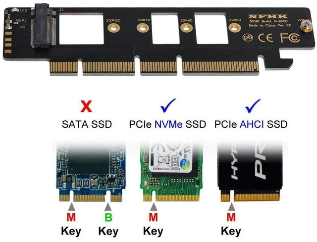 Alt view image 3 of 6 - AJMRTC M.2 M-Key NVMe AHCI SSD to PCIe 3.0 Adapter, PCIe x16 Slot Converter, Supports 80mm 110mm M.2 SSD, for Desktop Motherboard Storage Upgrade