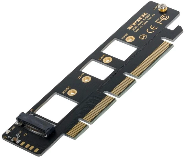 Alt view image 2 of 6 - AJMRTC M.2 M-Key NVMe AHCI SSD to PCIe 3.0 Adapter, PCIe x16 Slot Converter, Supports 80mm 110mm M.2 SSD, for Desktop Motherboard Storage Upgrade