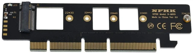Alt view image 5 of 6 - AJMRTC M.2 M-Key NVMe AHCI SSD to PCIe 3.0 Adapter, PCIe x16 Slot Converter, Supports 80mm 110mm M.2 SSD, for Desktop Motherboard Storage Upgrade