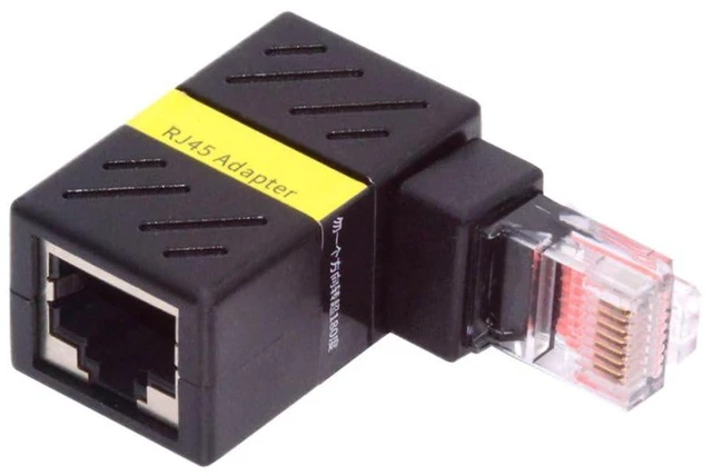 Alt view image 2 of 7 - AJMRTC CAT6 RJ45 90 Degree Rotating Ethernet Adapter, 360° Rotatable LAN Network Cable Extender Connector, Gigabit Extension Coupler for Router, Switch, PC, Wall Port