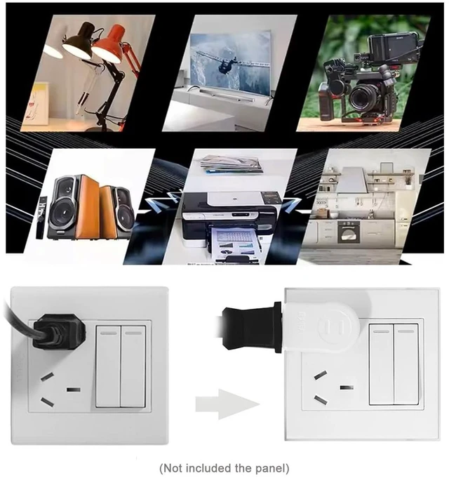 Alt view image 4 of 7 - AJMRTC NEMA 1-15P 2-Prong Power Extension Adapter, 90 Degree Angled Outlet Saver, 1 Input to 2 Outlets, Up / Down Direction, US AC Wall Plug Splitter for Home Office