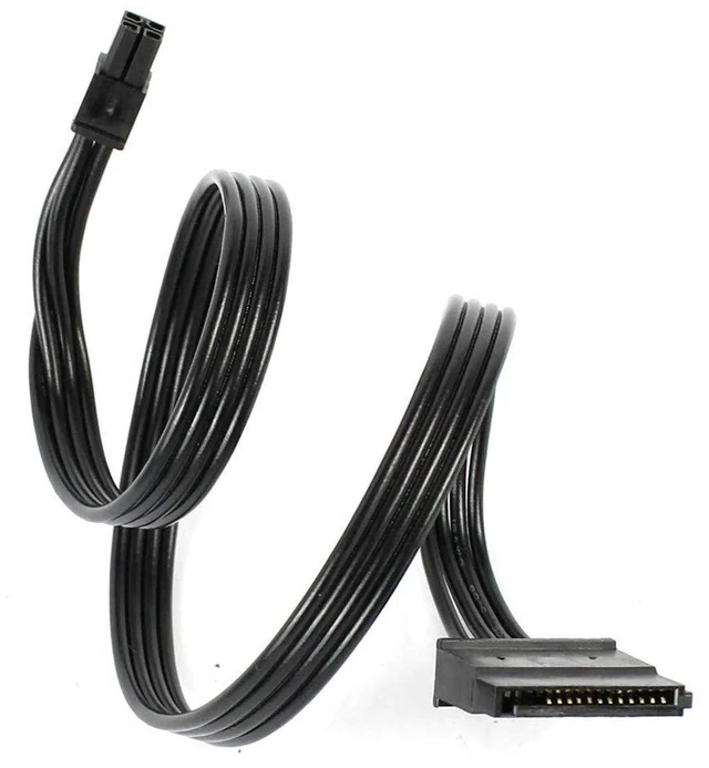 Alt view image 3 of 6 - AJMRTC 40cm ATX Mini 4 Pin to SATA Power Cable, 4P to 2 SATA SSD Power Cord for Lenovo M410 M415 M425 B415 M610 M710 M4200R Motherboard, Type 3 Custom PSU Wiring