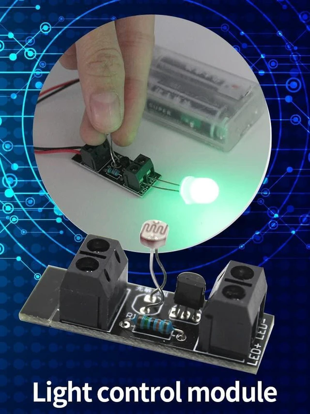 Alt view image 3 of 6 - AJMRTC 3V Intelligent Light Control Sensor Switch Assembly Kit, Light Sensing PCB Module, Auto On/Off Control for LED Lamp Beads, DC 3V Powered DIY Electronic Soldering Practice Kit