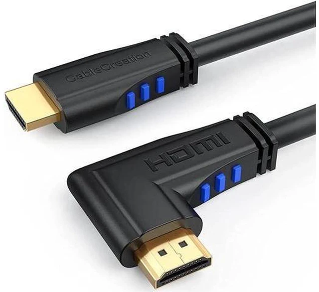 Main image of AJMRTC 3FT 270 Degree Vertical Right Angle HDMI 2.0 Cable, 4K@60Hz UHD High Speed HDMI Cord, 18Gbps HDR ARC HDCP 2.2, Angled HDMI Cable for Wall Mount TV, Monitor, PC, Game Console