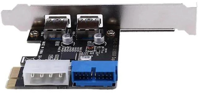 Alt view image 4 of 6 - AJMRTC PCI-E USB 3.0 Expansion Card, 2 Port 5Gbps PCI Express Adapter with 3.5" Floppy Power Connector for Desktop PC, USB3.0 Add-on Controller Card
