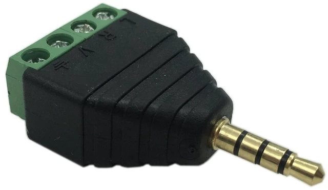 Alt view image 3 of 7 - AJMRTC 3.5mm 4 Pole TRRS Male to 4 Screw Terminal Female Adapter, Stereo Audio Video Breakout Connector for Microphone Headphone CCTV Intercom Wiring