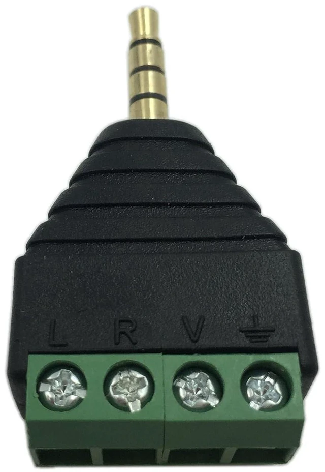 Alt view image 5 of 7 - AJMRTC 3.5mm 4 Pole TRRS Male to 4 Screw Terminal Female Adapter, Stereo Audio Video Breakout Connector for Microphone Headphone CCTV Intercom Wiring