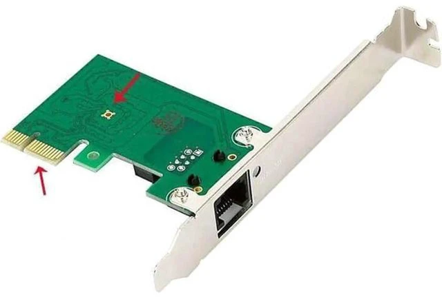 Alt view image 3 of 3 - AJMRTC Gigabit Ethernet PCIe Network Controller Card, 10/100/1000Mbps RJ45 LAN PCI Express Adapter, Low Profile Small Form Factor for Desktop PC Server