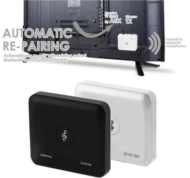 Alt view image 4 of 6 - AJMRTC 2 in 1 Bluetooth Audio Transmitter Receiver Adapter, Wireless 3.5mm AUX Audio Transceiver for TV, Headphone, Speaker, Car Stereo, PC