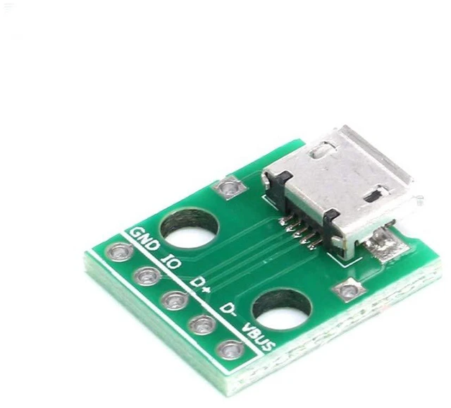 Alt view image 2 of 4 - AJMRTC 10Pcs Micro USB B Type 5Pin Female to DIP Adapter Board, MicroUSB to Through Hole PCB Converter Pinboard for DIY Soldering Project