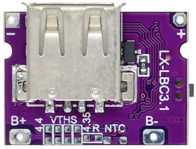 Alt view image 4 of 6 - AJMRTC 2Pcs 5V 3A Charge Discharge Integrated Module, USB A & USB-C Port Lithium Battery Charging Boost Power Bank Circuit Board