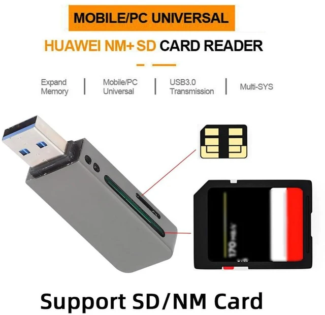 Alt view image 5 of 7 - AJMRTC 2-in-1 USB 3.0 NM SD Card Reader, Nano Memory Card & SD SDHC SDXC MMC Memory Card Reader Adapter, OTG Supported for Laptop Desktop Smartphones