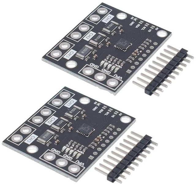 Main image of AJMRTC 2 Pack INA3221 Triple Channel High-Side Voltage Current Power Monitor Module, I2C Interface, 0-26V Bus Voltage Measurement for Raspberry Pi, MCU Power Detection
