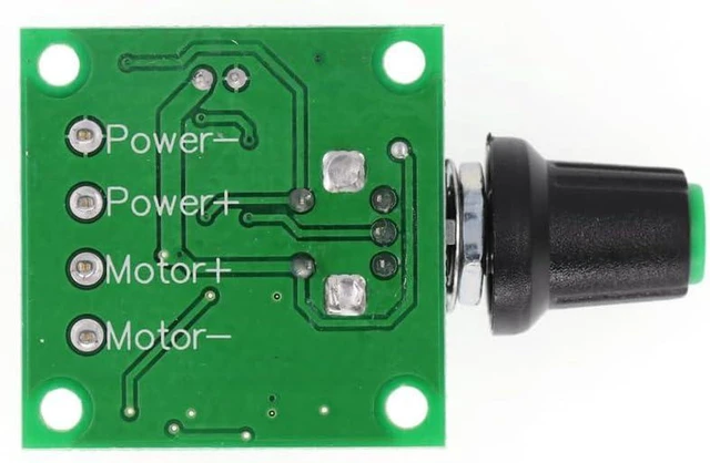 Alt view image 4 of 5 - AJMRTC 2 Pack RR-PWM-15V Low Voltage DC PWM Motor Speed Controller, DC 1.8V 3V 5V 6V 12V, 2A Stepless Brushed DC Fan Pump Speed Regulator with Potentiometer