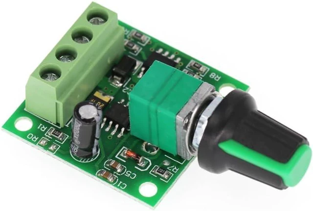 Alt view image 5 of 5 - AJMRTC 2 Pack RR-PWM-15V Low Voltage DC PWM Motor Speed Controller, DC 1.8V 3V 5V 6V 12V, 2A Stepless Brushed DC Fan Pump Speed Regulator with Potentiometer