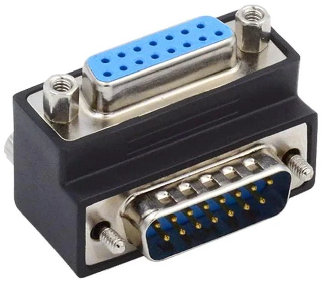 Alt view image 5 of 7 - AJMRTC 90 Degree Up Angled DSUB D-subminiature 15Pin Male to Female Extension Adapter, 2-Row DB15 Straight-Through Serial Corner Connector, Not for HDB15 VGA, for Industrial RS232 IO Servo Wiring