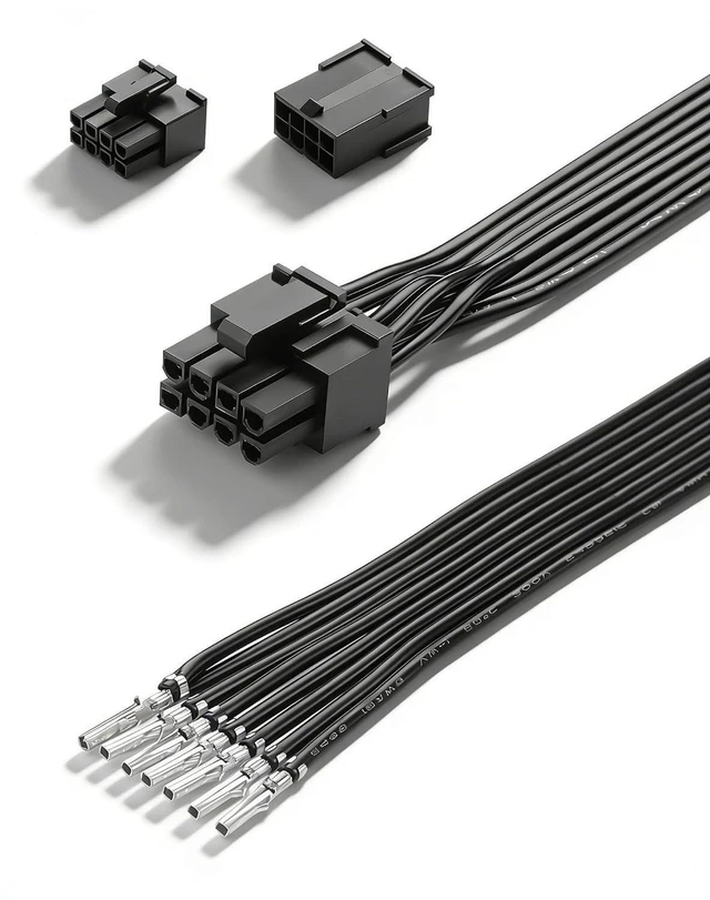 Main image of AJMRTC PCIe 8 Pin 6+2 Male Bare Wire DIY Cable, 5557/5559 8Pin PCIe Power Connector, Modular PSU Wiring Repair Custom Cable for GPU Graphics Card, DIY PC Building